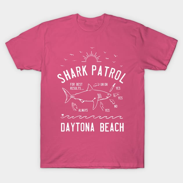 Beach Shark Patrol - Daytona Beach FL - White T-Shirt by SmokyKitten